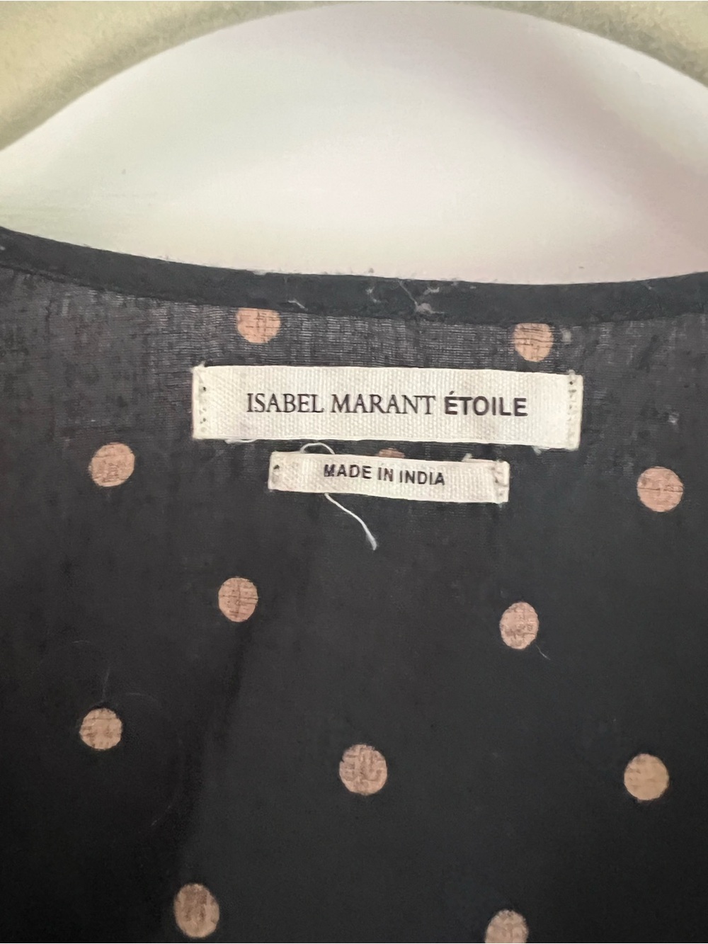 Isabel Marant Black Blouse with Cream Polka Dots - Picture 4 of 9